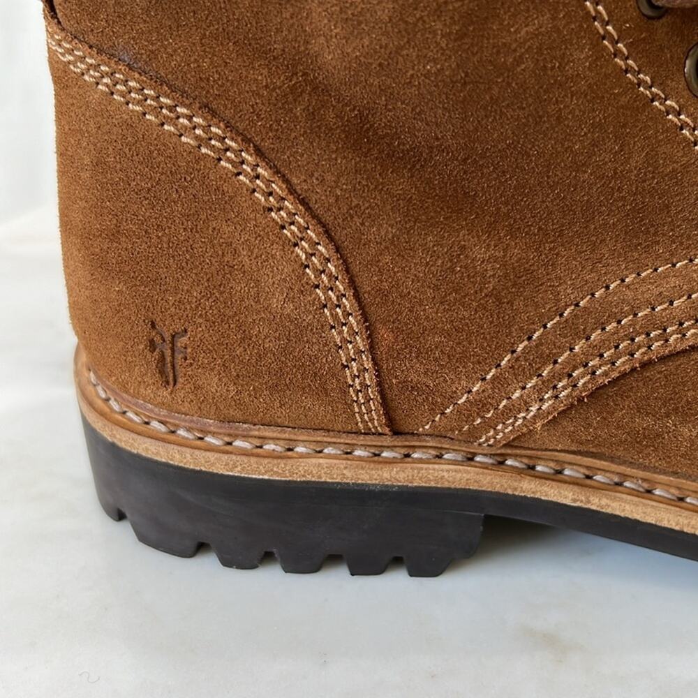 Frye NEW Russell Tan Leather Lace Up Zip Boots Men’s Size 9 - Picture 5 of 11